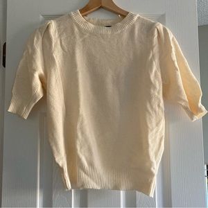 Puff sleeve cream tee top blouse